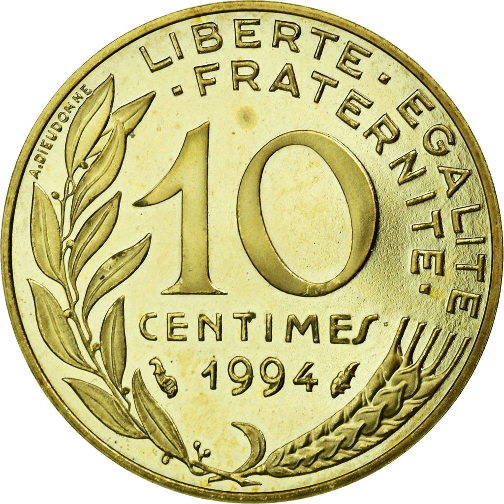 Coin, France, Marianne, 10 Centimes, 1994, MS(65-70), Aluminum-Bronze, KM:929