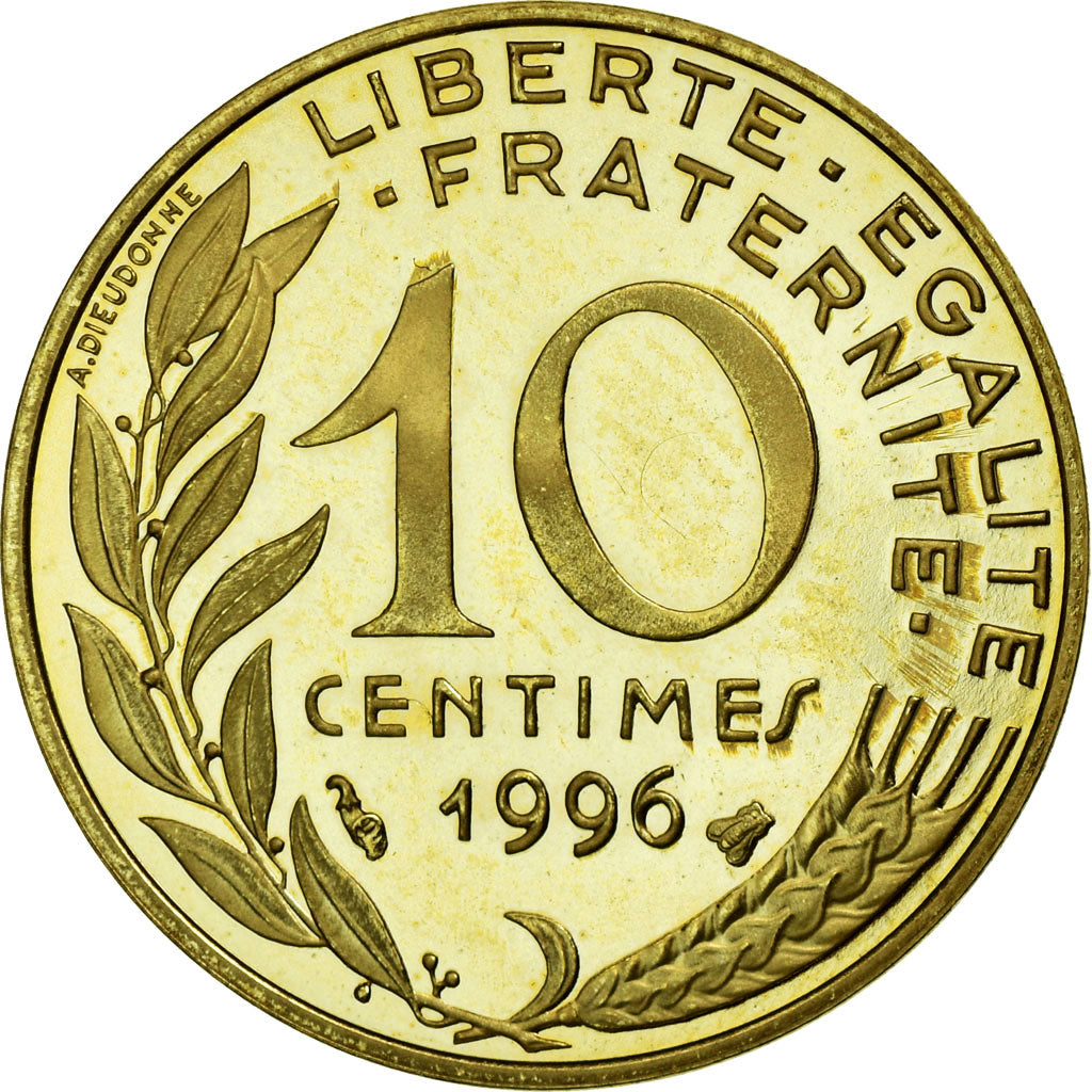 Coin, France, Marianne, 10 Centimes, 1996, MS(65-70), Aluminum-Bronze, KM:929