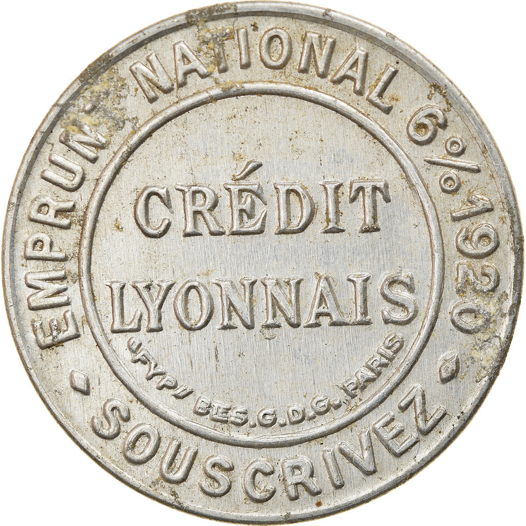 Moneta, Francia, Crédit Lyonnais, 5 Centimes, Timbre-Monnaie, BB, Alluminio