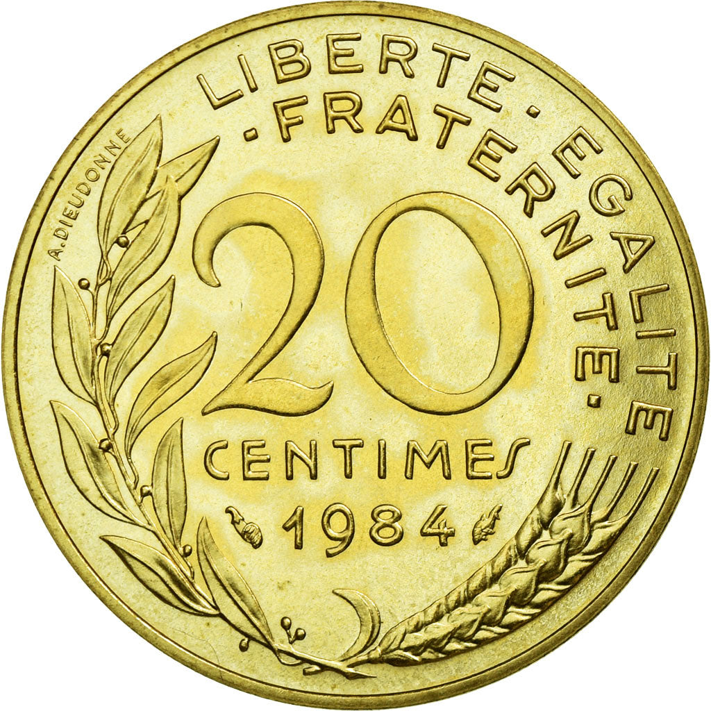 Monnaie, France, Marianne, 20 Centimes, 1984, FDC, Aluminum-Bronze, KM:930