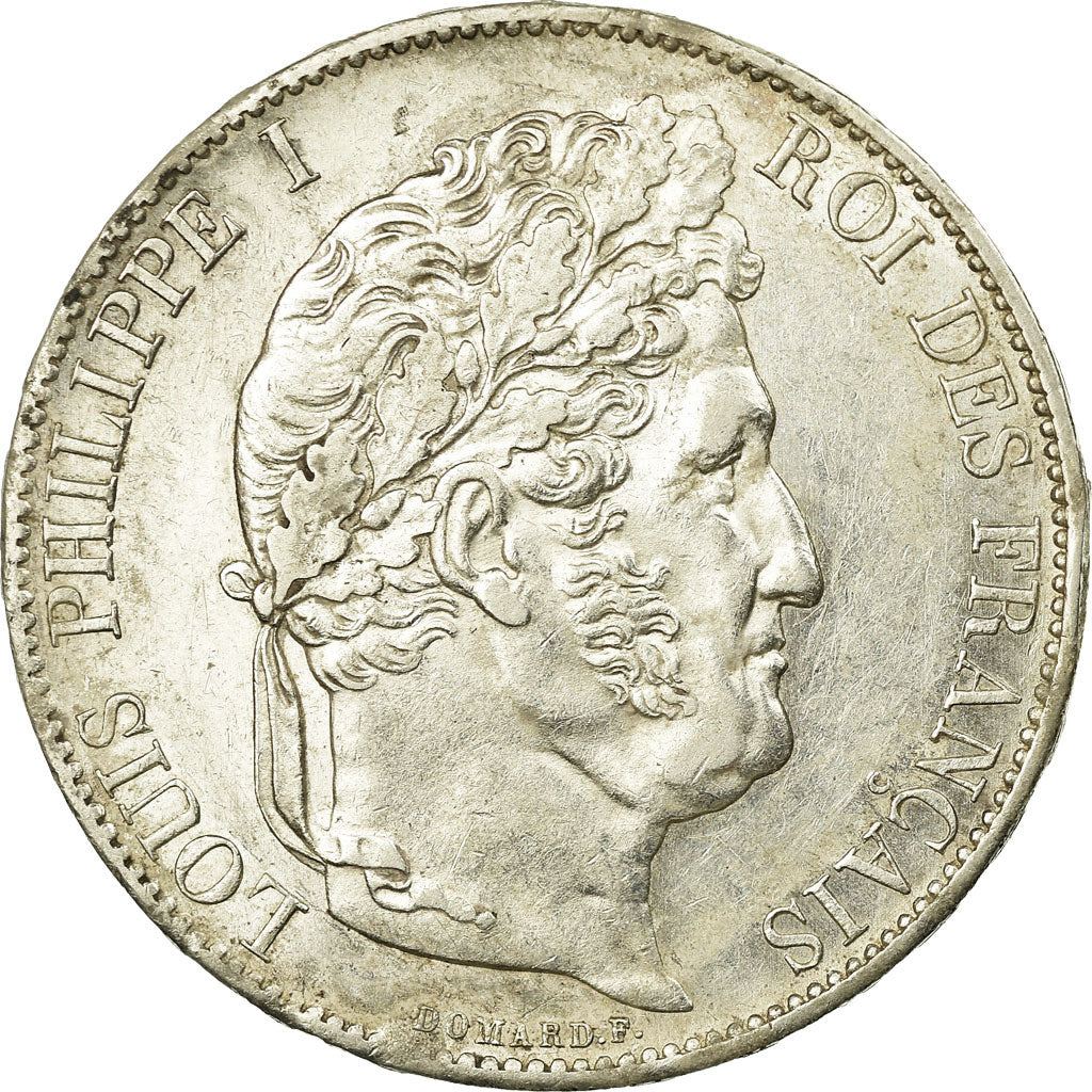 Coin, France, Louis-Philippe, 5 Francs, 1847, Paris, AU(55-58), Silver