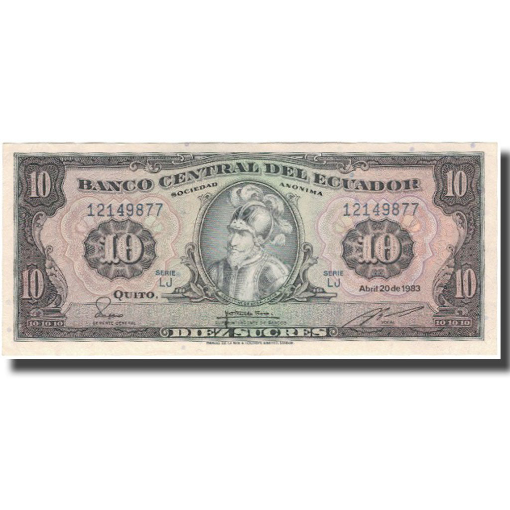 Banknot, Ekwador, 10 Sucres, 1983-04-20, KM:114b, AU(55-58)