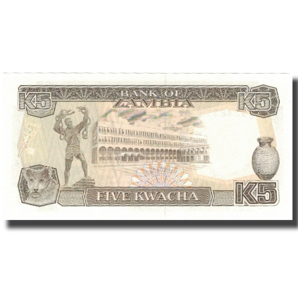 Billet, Zambie, 5 Kwacha, KM:30a, NEUF