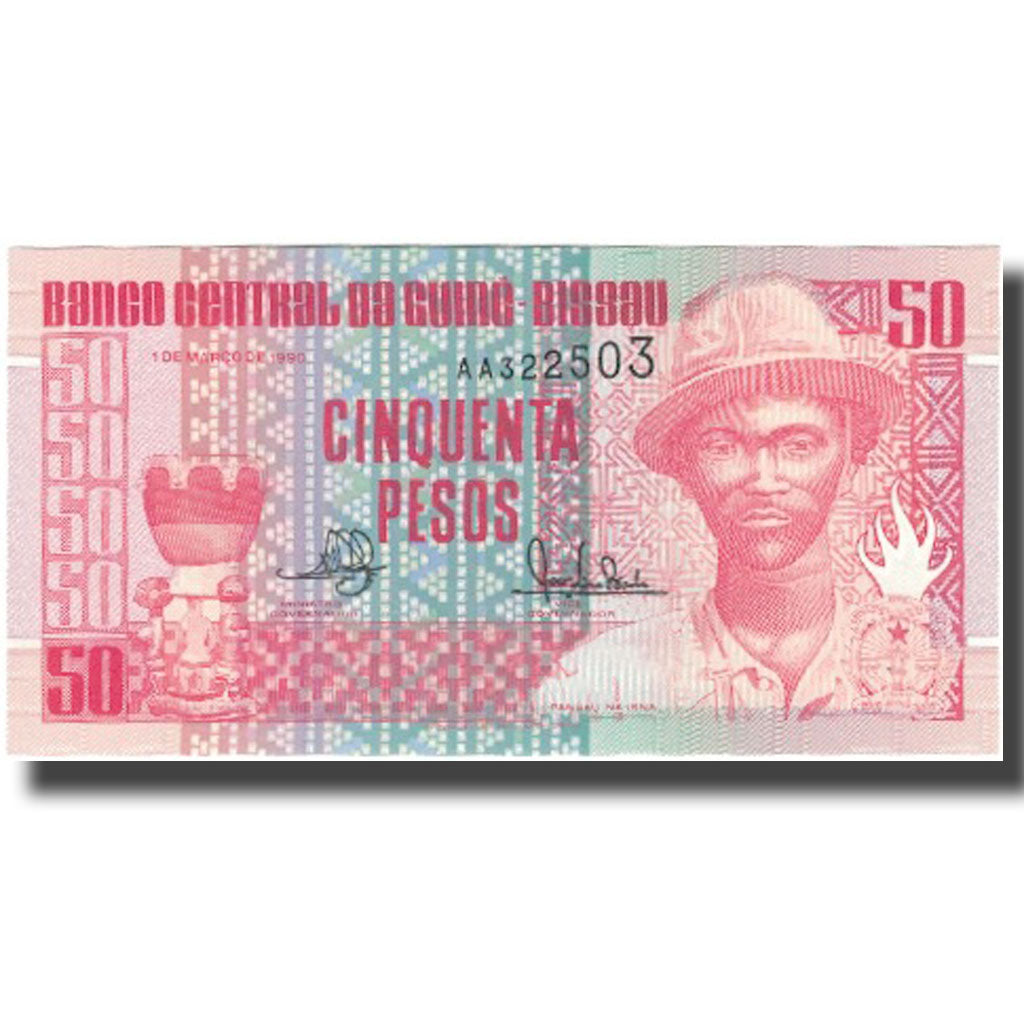 Nota, Guiné-Bissau, 50 Pesos, 1990-03-01, KM:10, UNC(65-70)