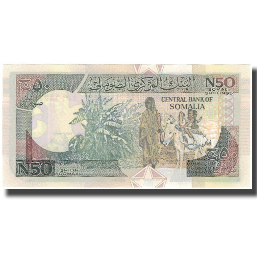 Geldschein, Somalia, 50 N Shilin = 50 N Shillings, 1991, KM:R2, UNZ-
