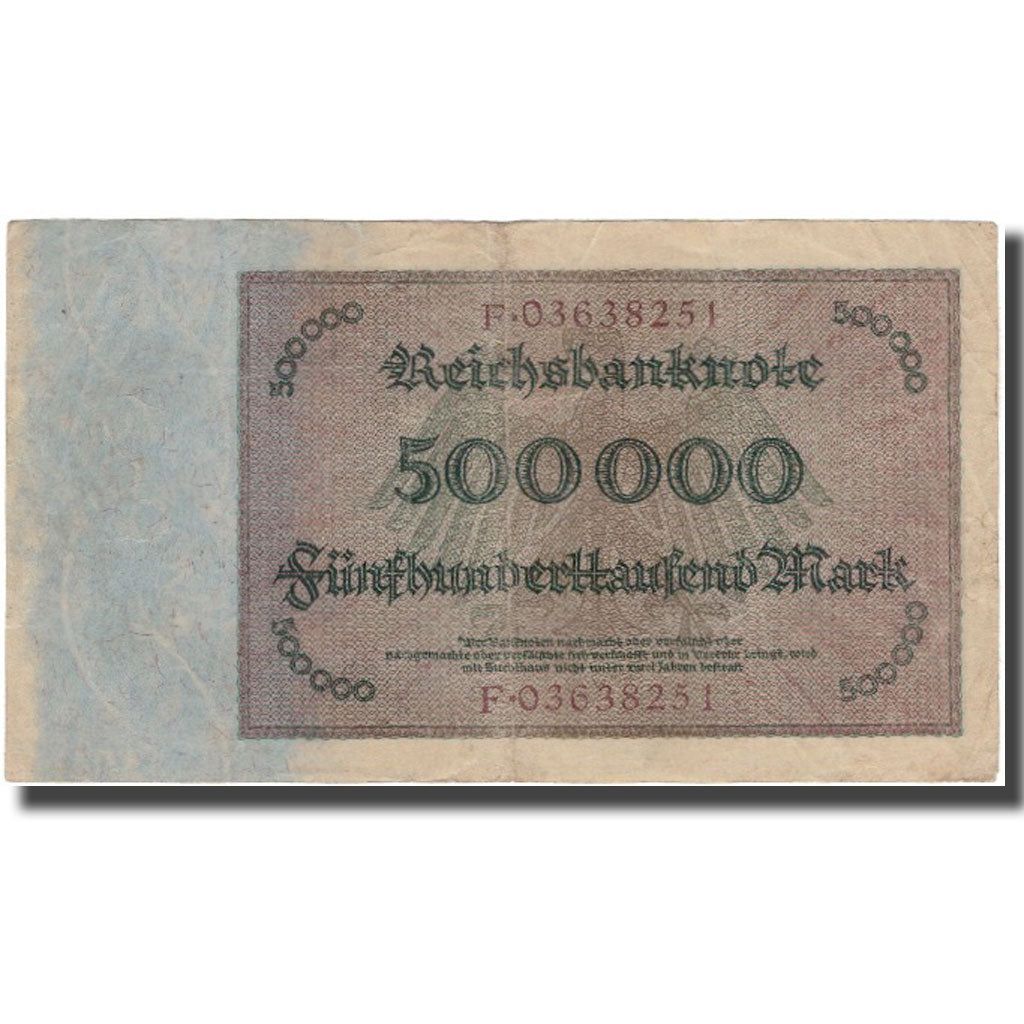 Banconote, Germania, 500,000 Mark, KM:88a, BB