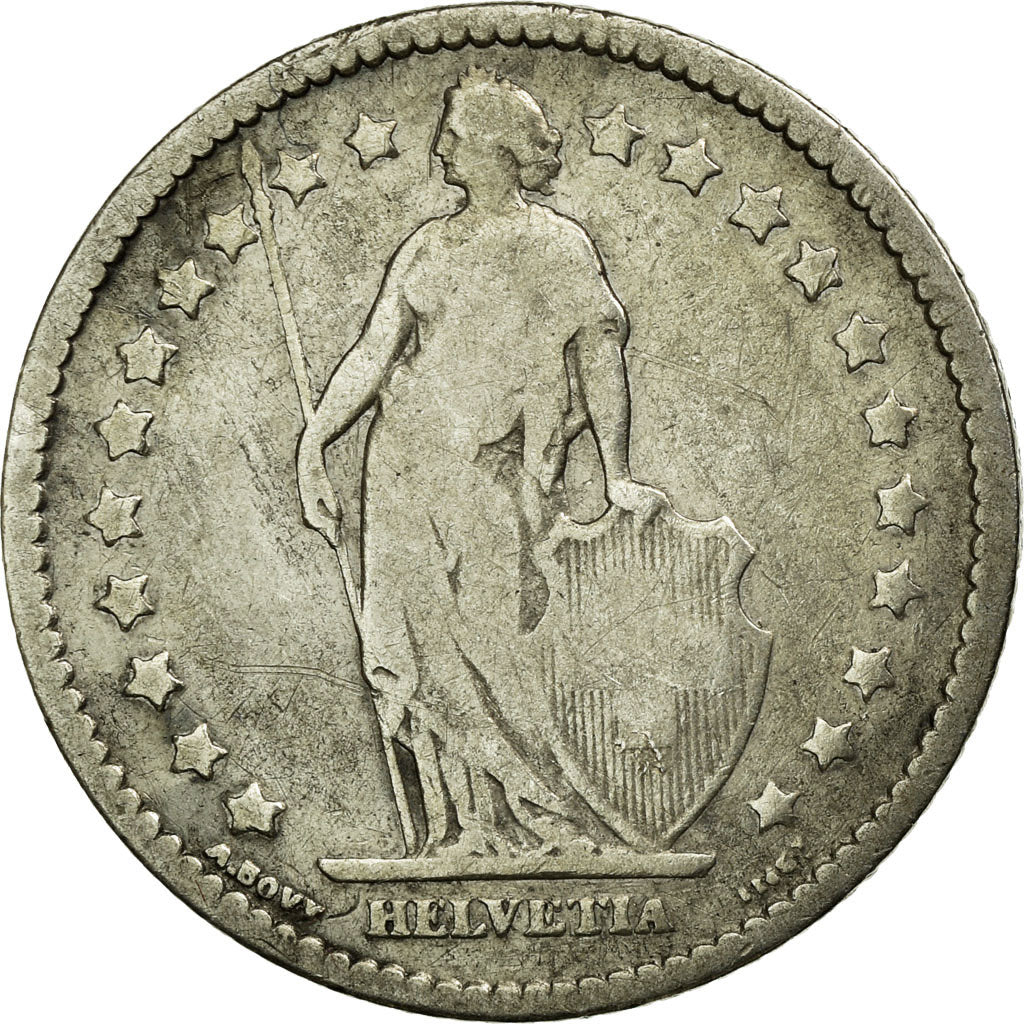 Coin, Switzerland, Franc, 1877, Bern, VF(20-25), Silver, KM:24