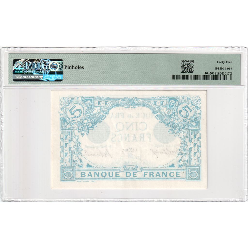 Francia, 5 Francs, Bleu, 1913-02-07, S.1680, SPL