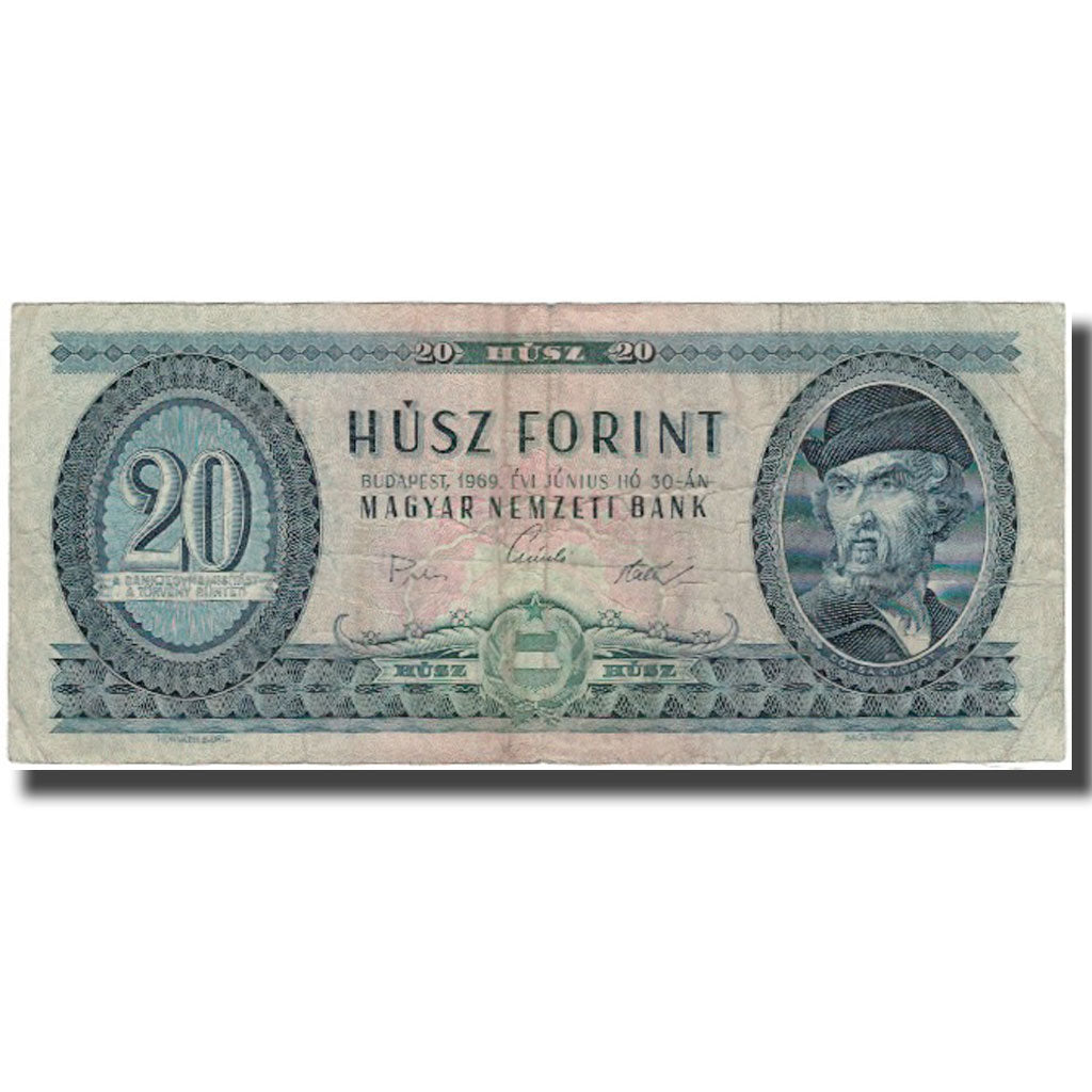 Billet, Hongrie, 20 Forint, 1969-06-30, KM:169e, TB