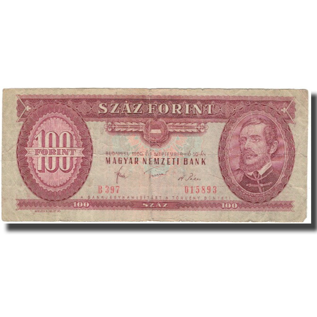 Geldschein, Ungarn, 100 Forint, 1980-09-30, KM:171f, S