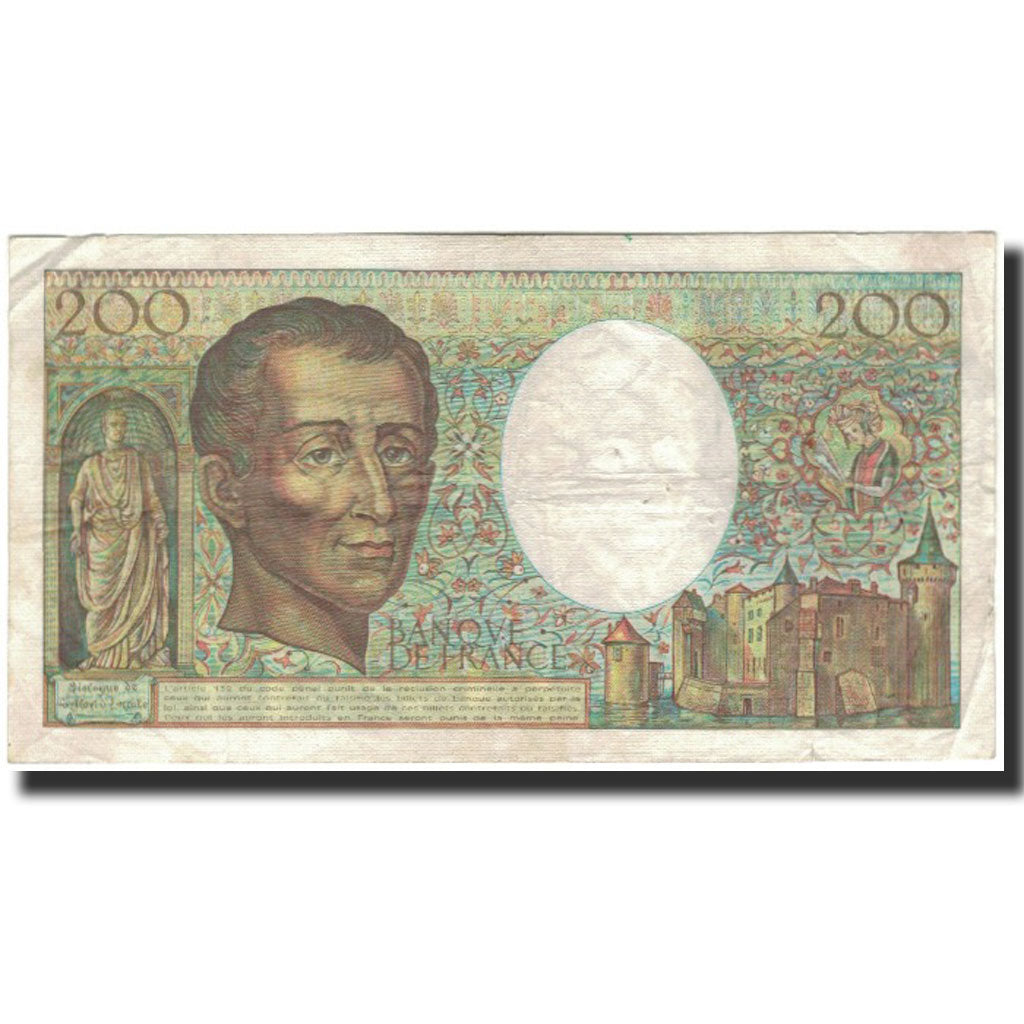 Francja, 200 Francs, Montesquieu, 1983, VF(20-25), Fayette:70.3, KM:155a