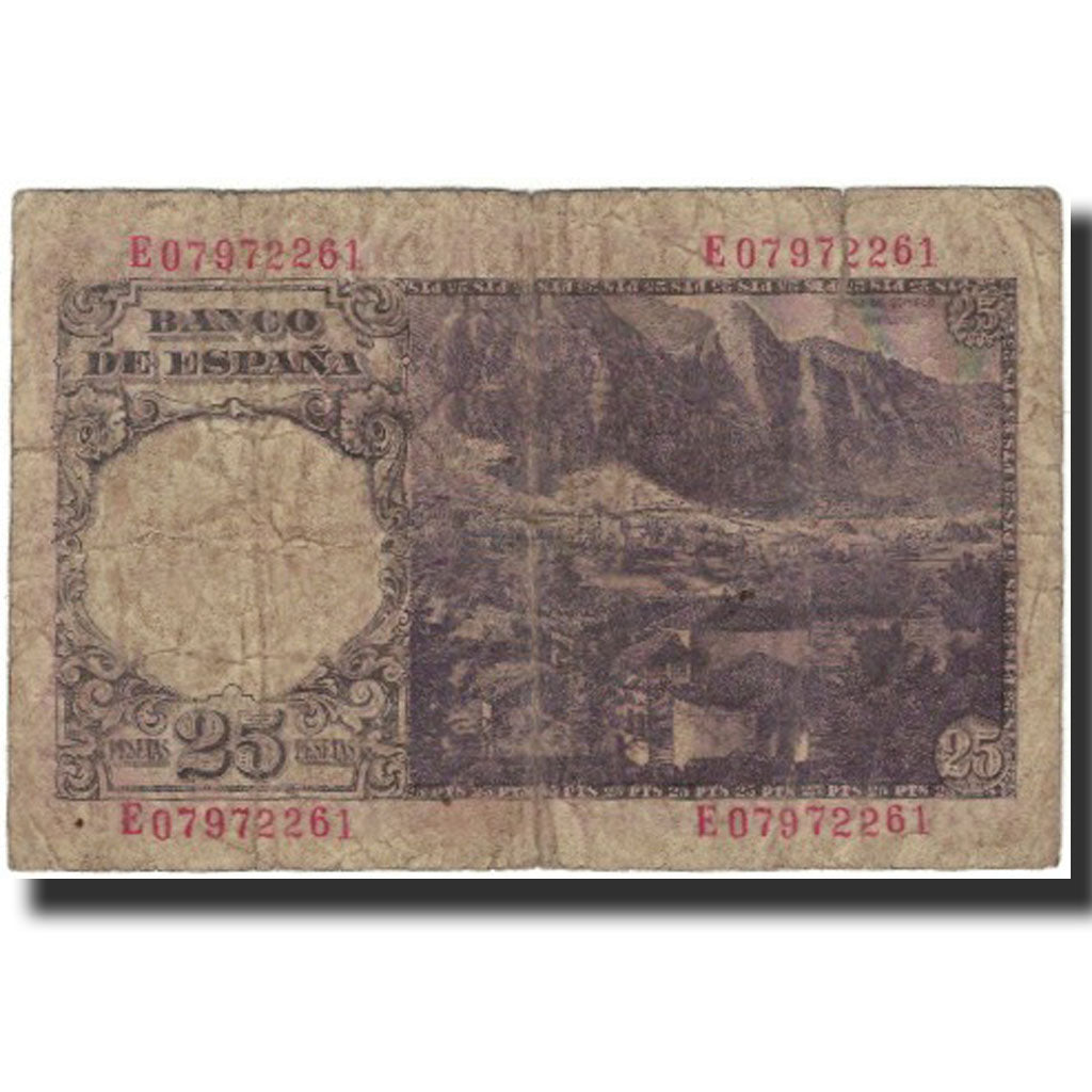 Banknote, Spain, 25 Pesetas, 1946-02-19, KM:130a, VG(8-10)