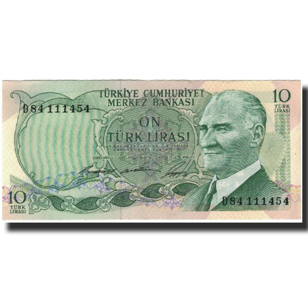 Banknote, Turkey, 10 Lira, KM:180, AU(50-53)