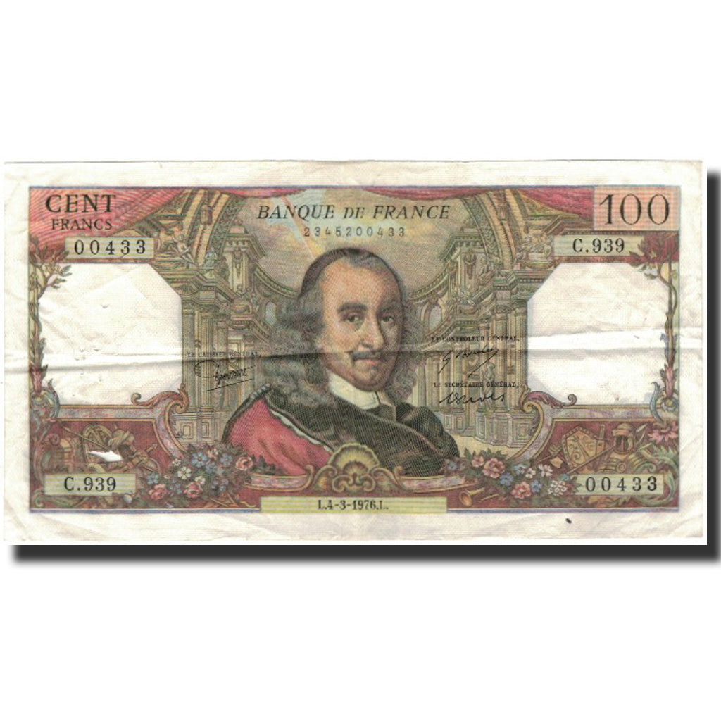 Frankrijk, 100 Francs, Corneille, 1976-3-4, TB, Fayette:65.52, KM:149f