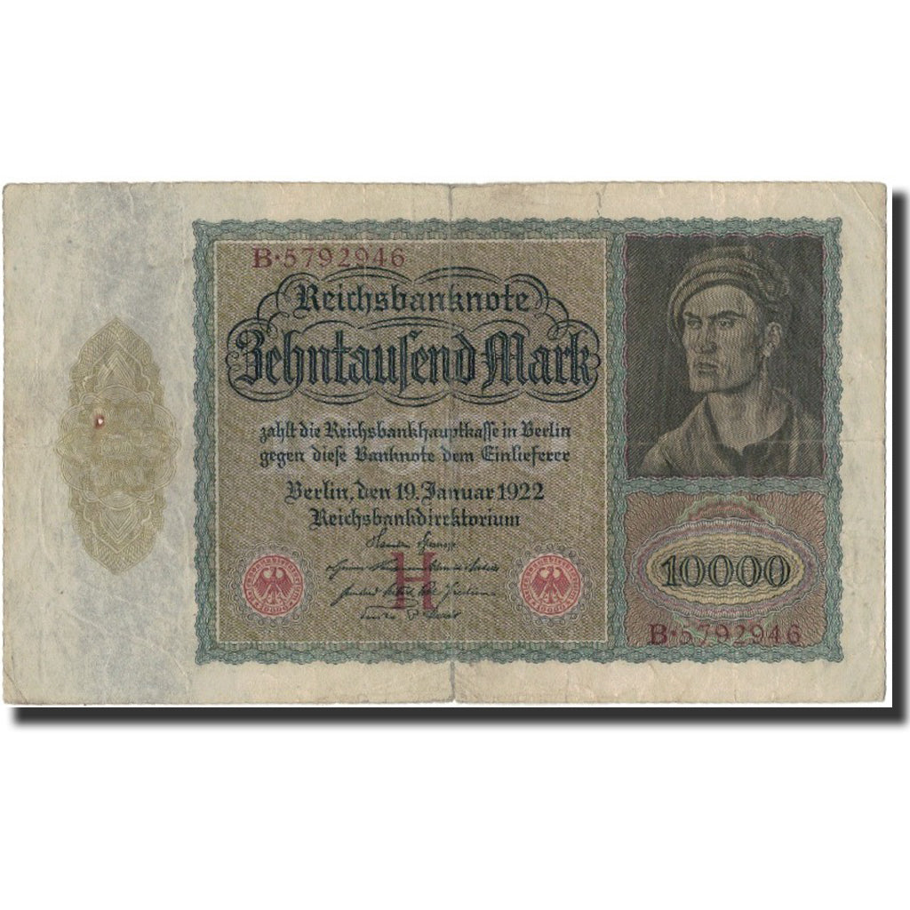 Banknote, Germany, 10,000 Mark, 1922, KM:70, VF(20-25)