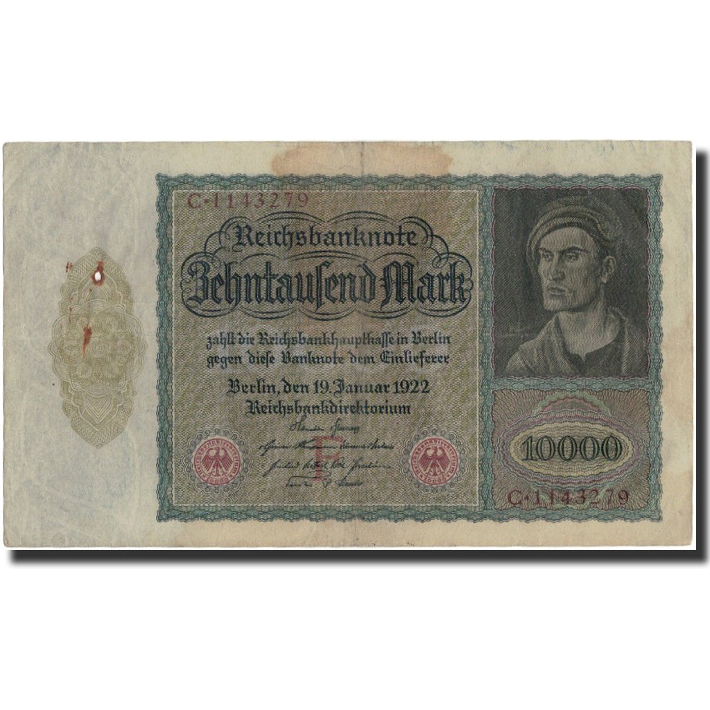 Banknote, Germany, 10,000 Mark, 1922, KM:70, VF(30-35)