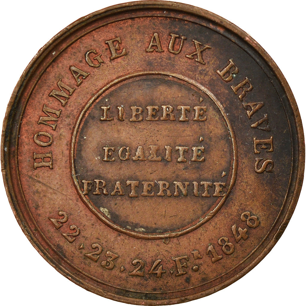 France, Jeton, Deuxième République, Révolution, Hommage aux Braves, History