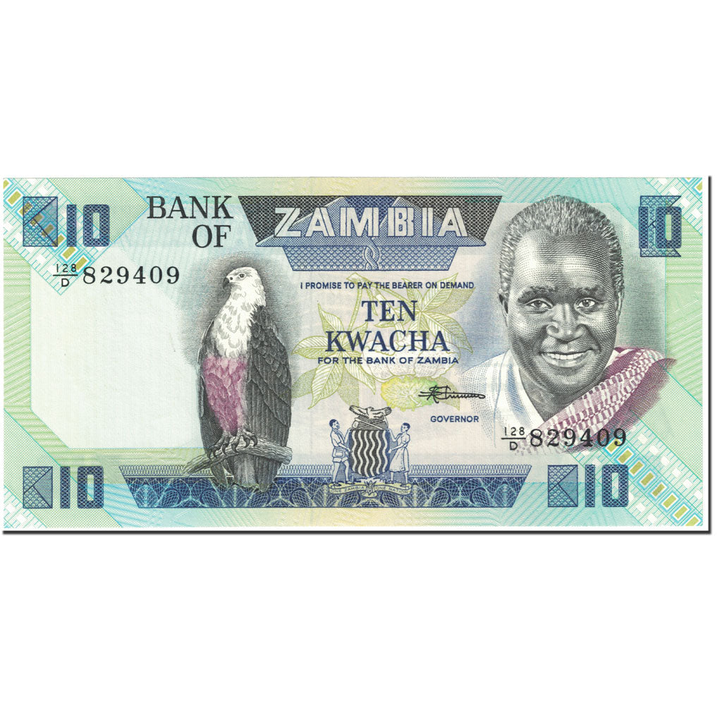 Banconote, Zambia, 10 Kwacha, 1986-1988, Undated (1986-1988), KM:26e, FDS