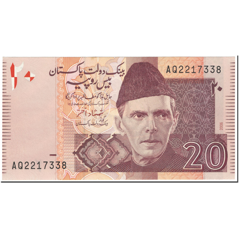 Banconote, Pakistan, 20 Rupees, 2006, KM:46b, Undated (2006), FDS