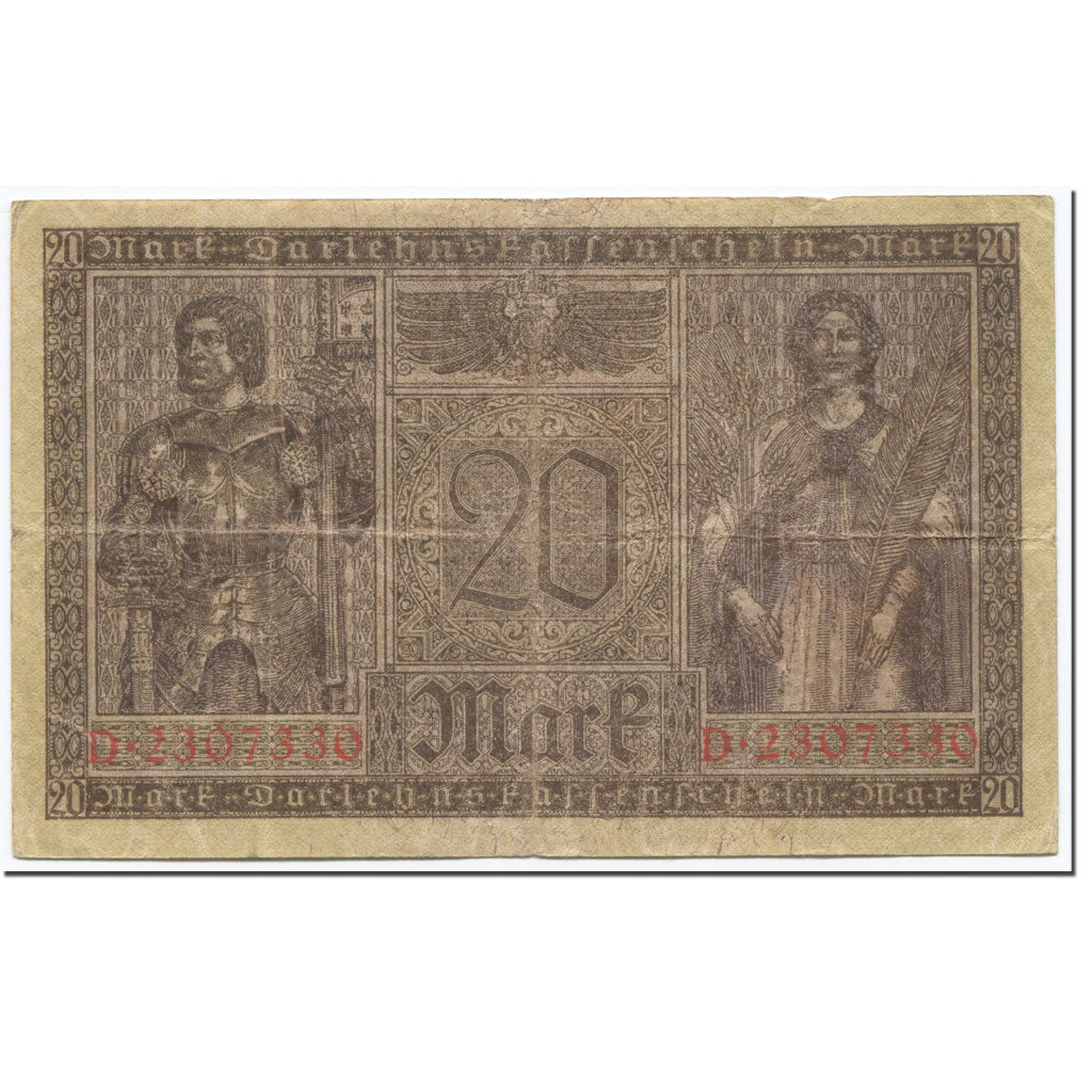 Banknote, Germany, 20 Mark, 1918, 1918-02-20, KM:57, VF(30-35)