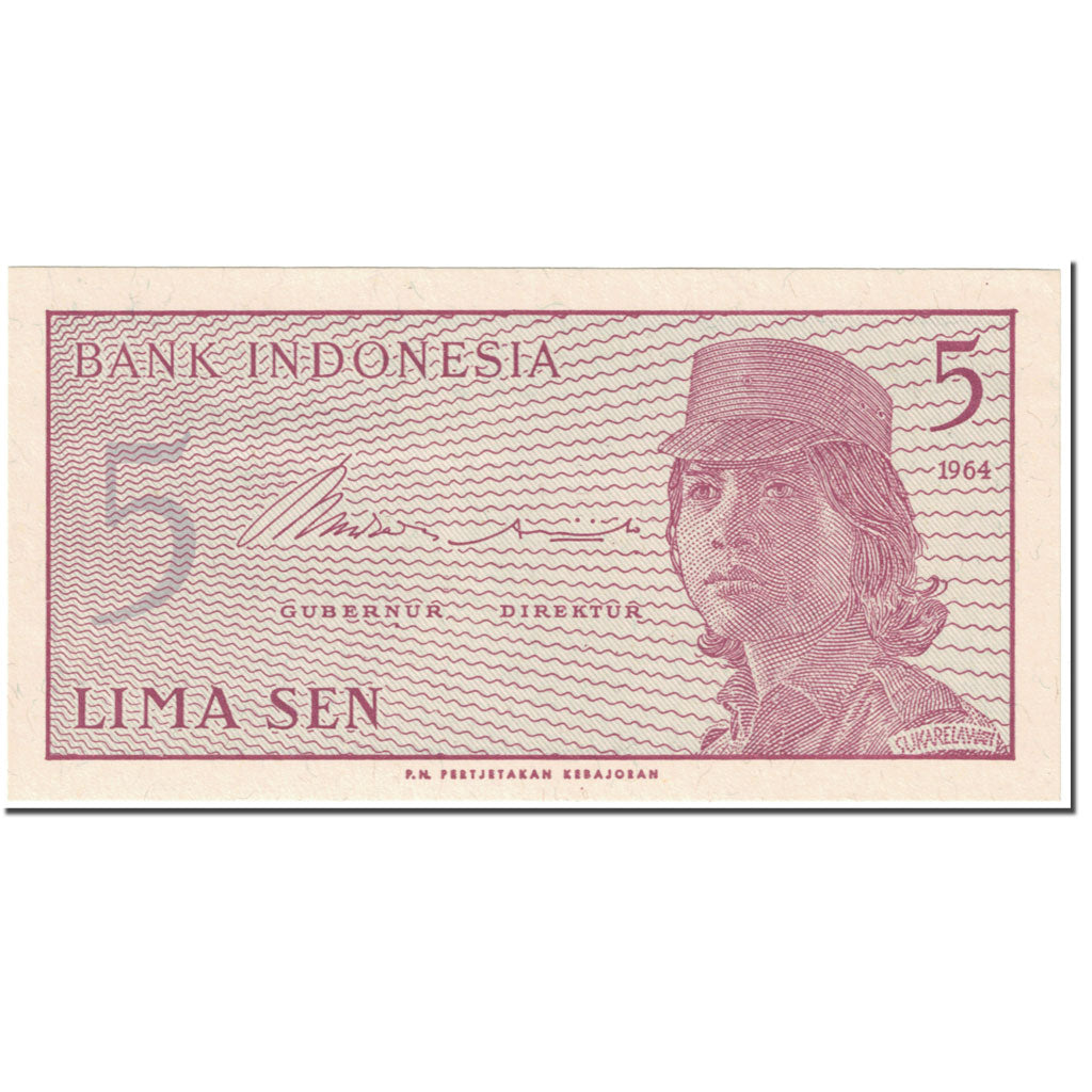 Banconote, Indonesia, 5 Sen, 1964, Undated (1964), KM:91s, FDS