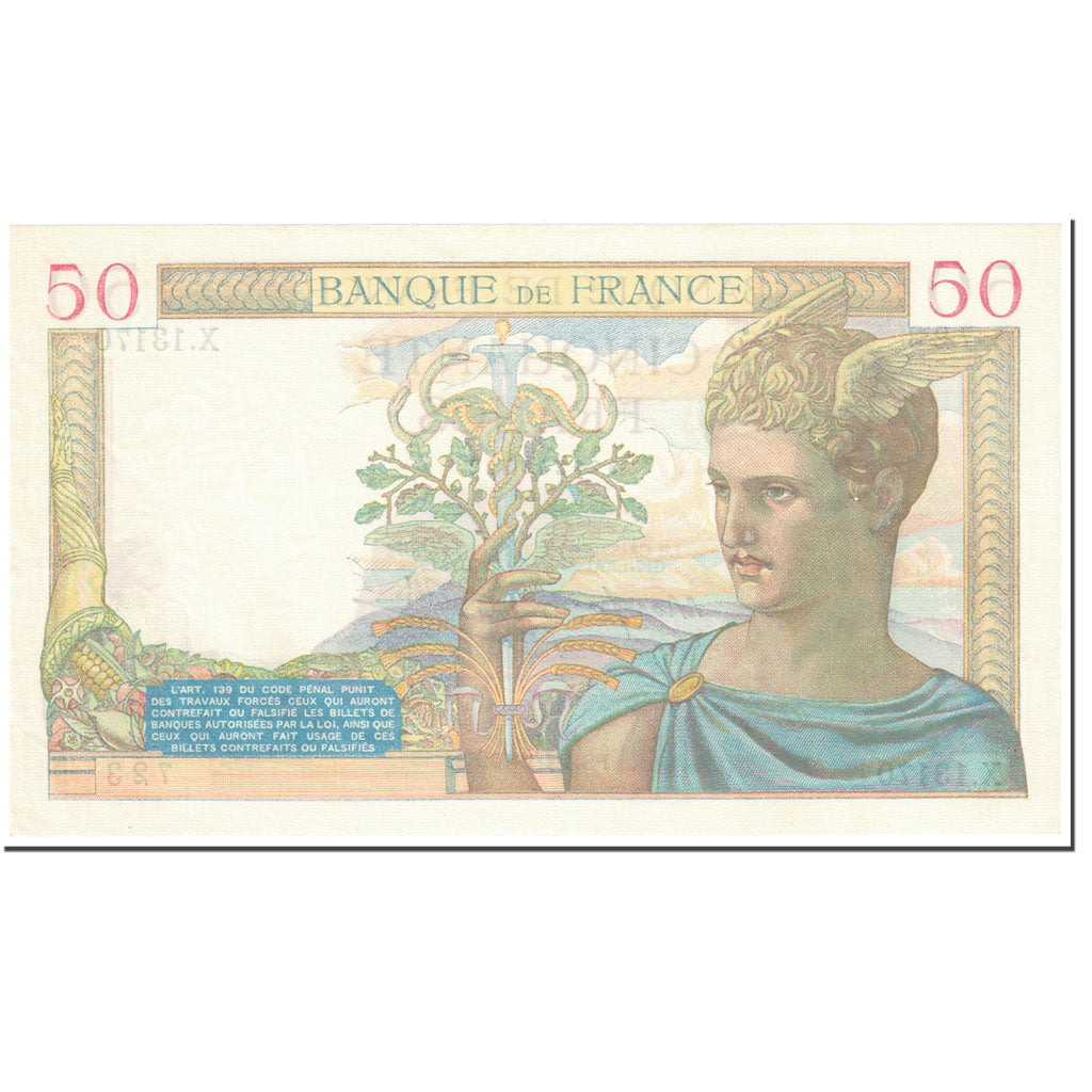 Francia, 50 Francs, 50 F 1934-1940 ''Cérès'', 1940, 1940-04-04, SPL+