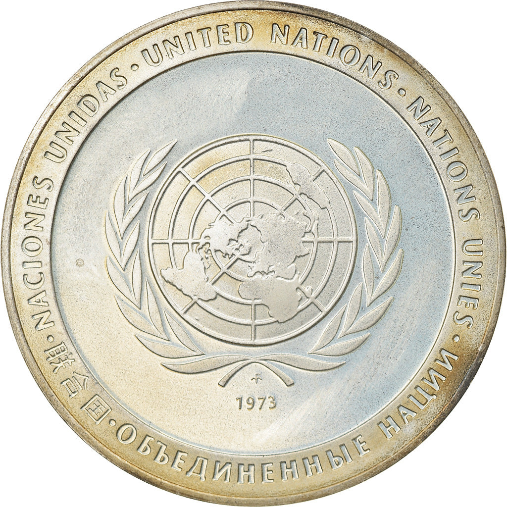 France, Medal, Programme des Volontaires des Nations Unies, 1973, MS(63), Silver