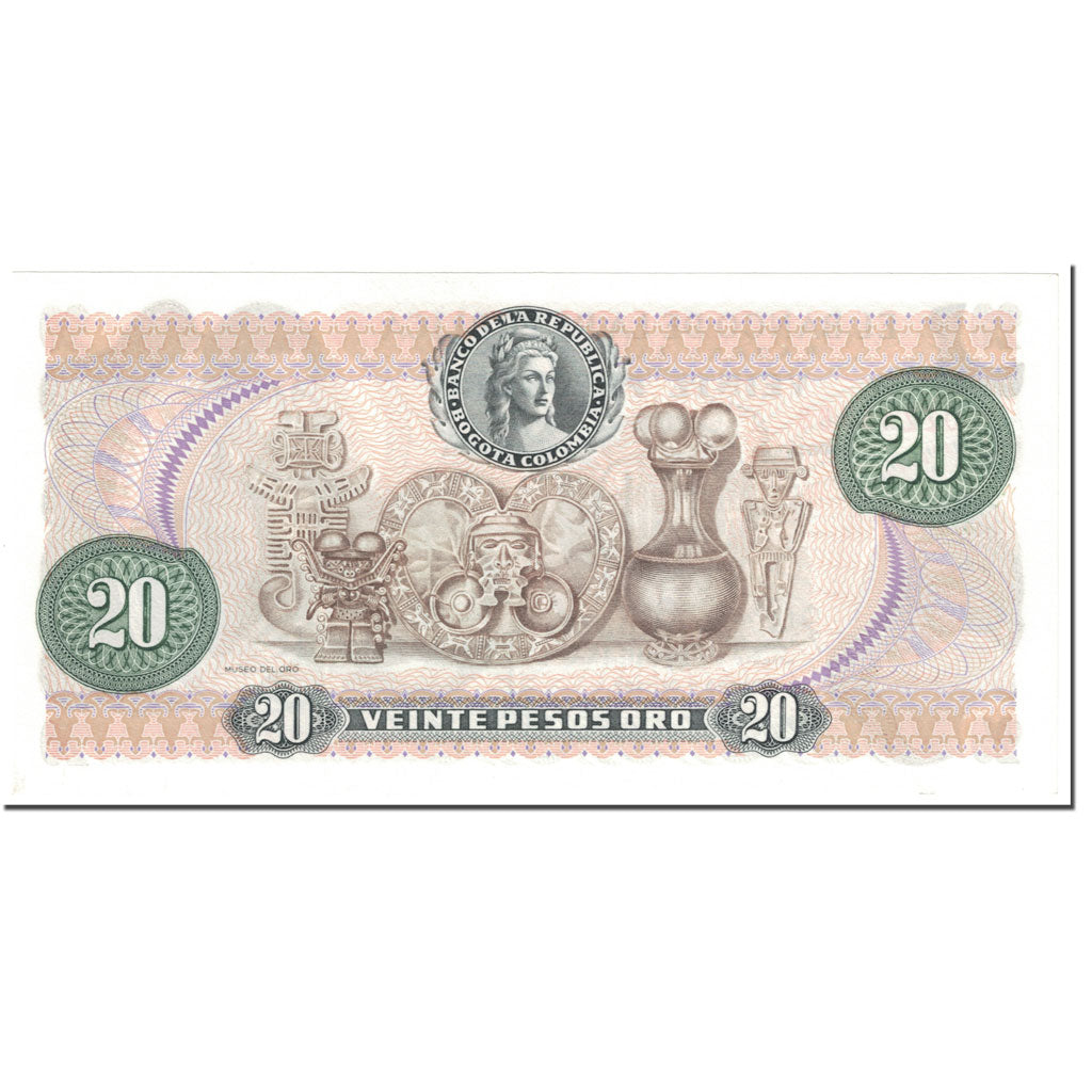 Geldschein, Kolumbien, 20 Pesos Oro, 1982, 1982-01-01, KM:409d, UNZ