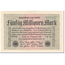 Banknote, Germany, 50 Millionen Mark, 1923, 1923-09-01, KM:109b, UNC(65-70)