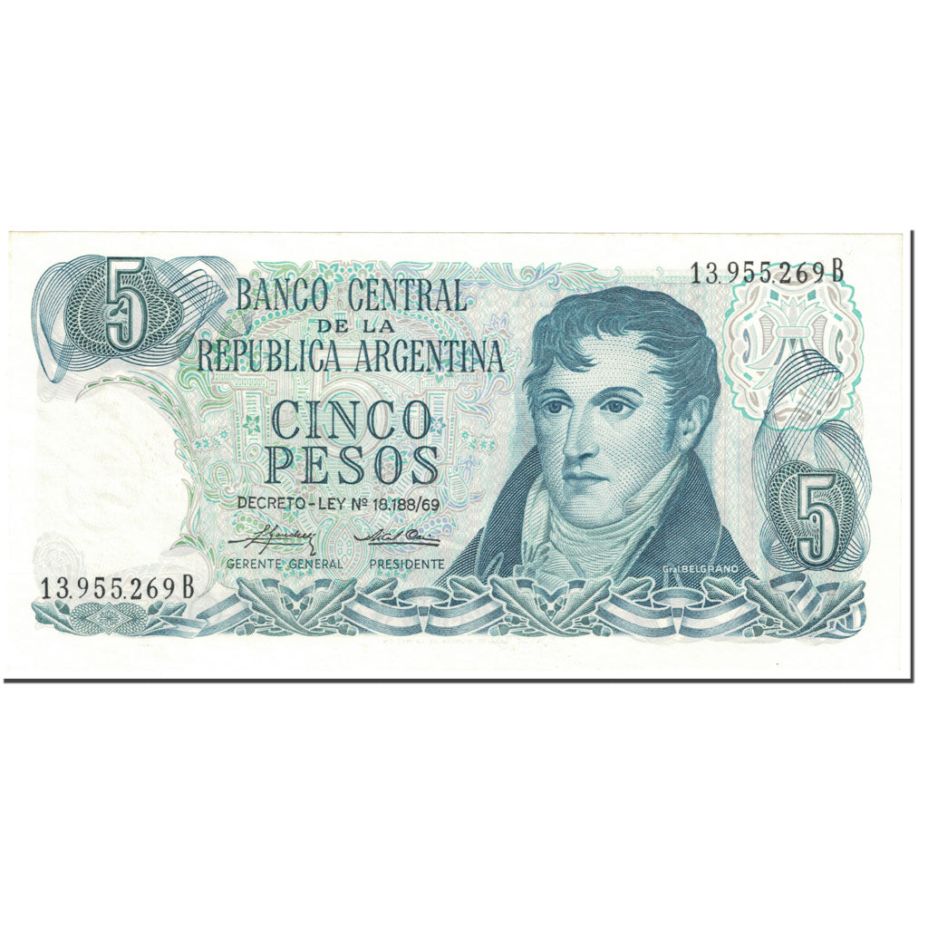 Geldschein, Argentinien, 5 Pesos, 1975, Undated (1975), KM:294, UNZ