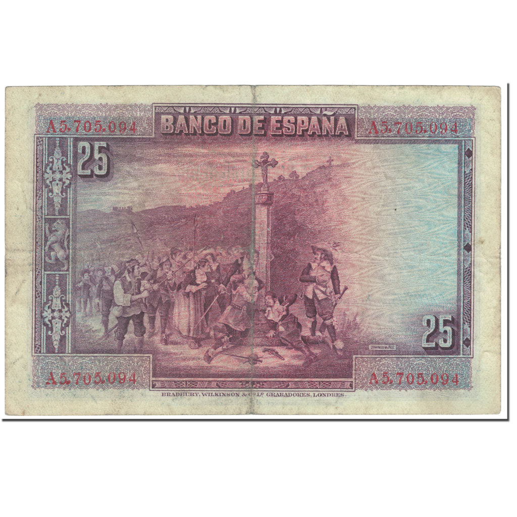 Banknote, Spain, 25 Pesetas, 1928, 1928-08-15, KM:74a, VF(20-25)