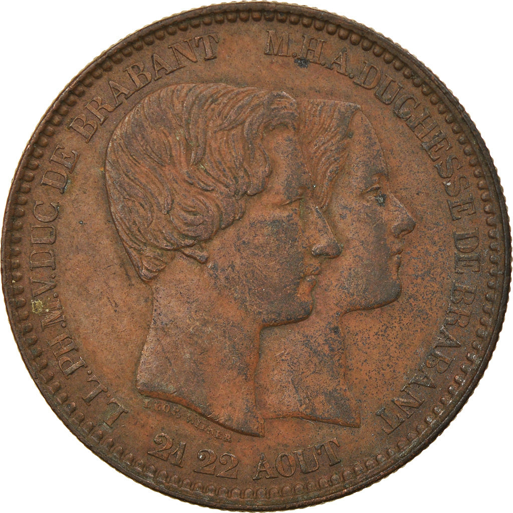 Munten, België, Mariage du Duc de Brabant, 10 Centimes, 1853, ZF, Koper, KM:1.1