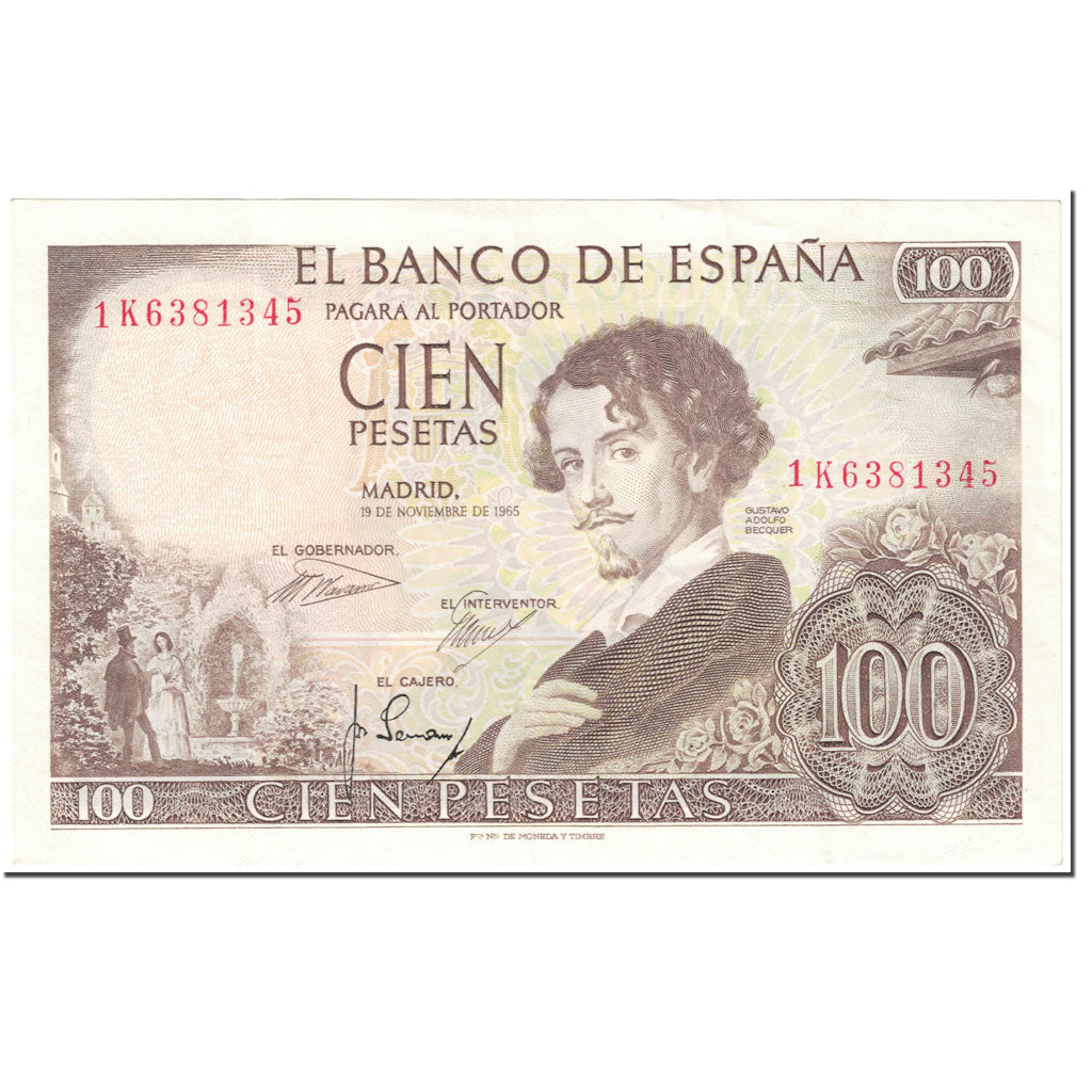 Billete, 100 Pesetas, 1965, España, 1965-11-19, KM:150, EBC