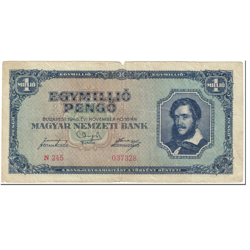 Banknote, Hungary, 1,000,000 Pengö, 1945, 1945-11-16, KM:122, VF(20-25)