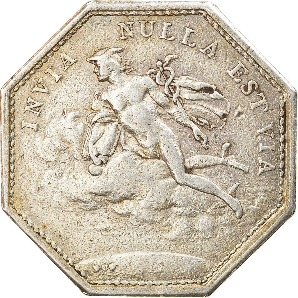 France, Jeton, Louis XV, Maison du Roi, Bureau de Correspondance Postale, 1766