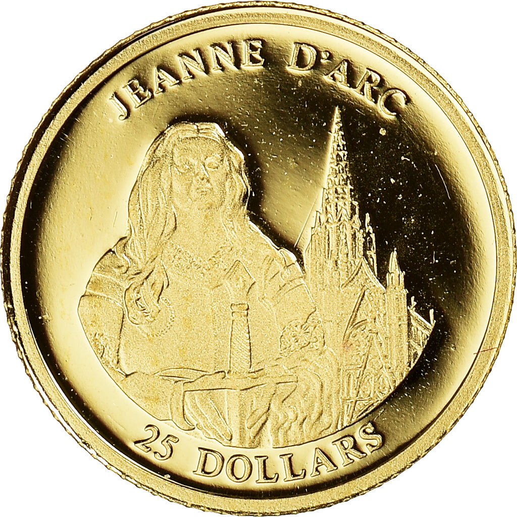 Coin, Liberia, Jeanne d'Arc, 25 Dollars, 2001, American Mint, Proof, MS(65-70)