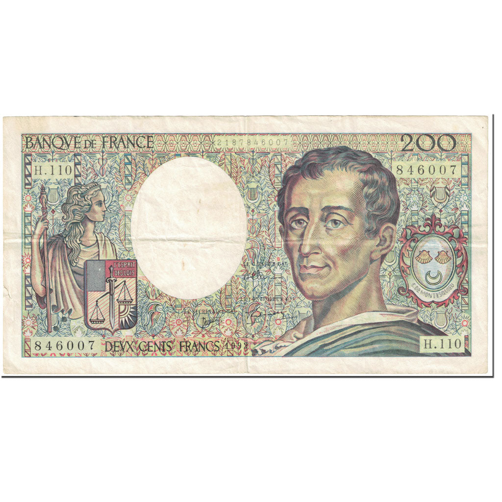 Francja, 200 Francs, Montesquieu, 1992, Undated (1992), EF(40-45)