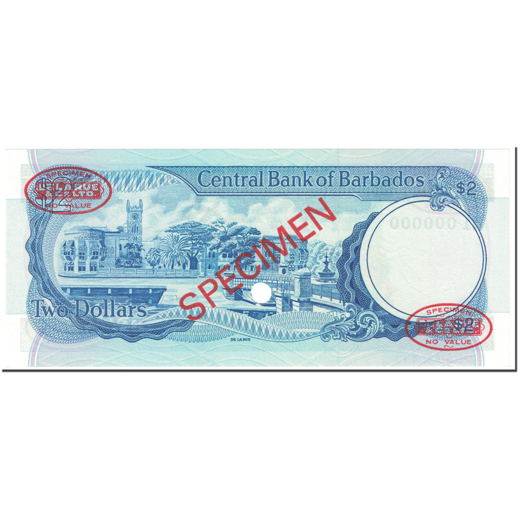 Banknote, Barbados, 2 Dollars, 1980, Undated (1980), Specimen, KM:30s