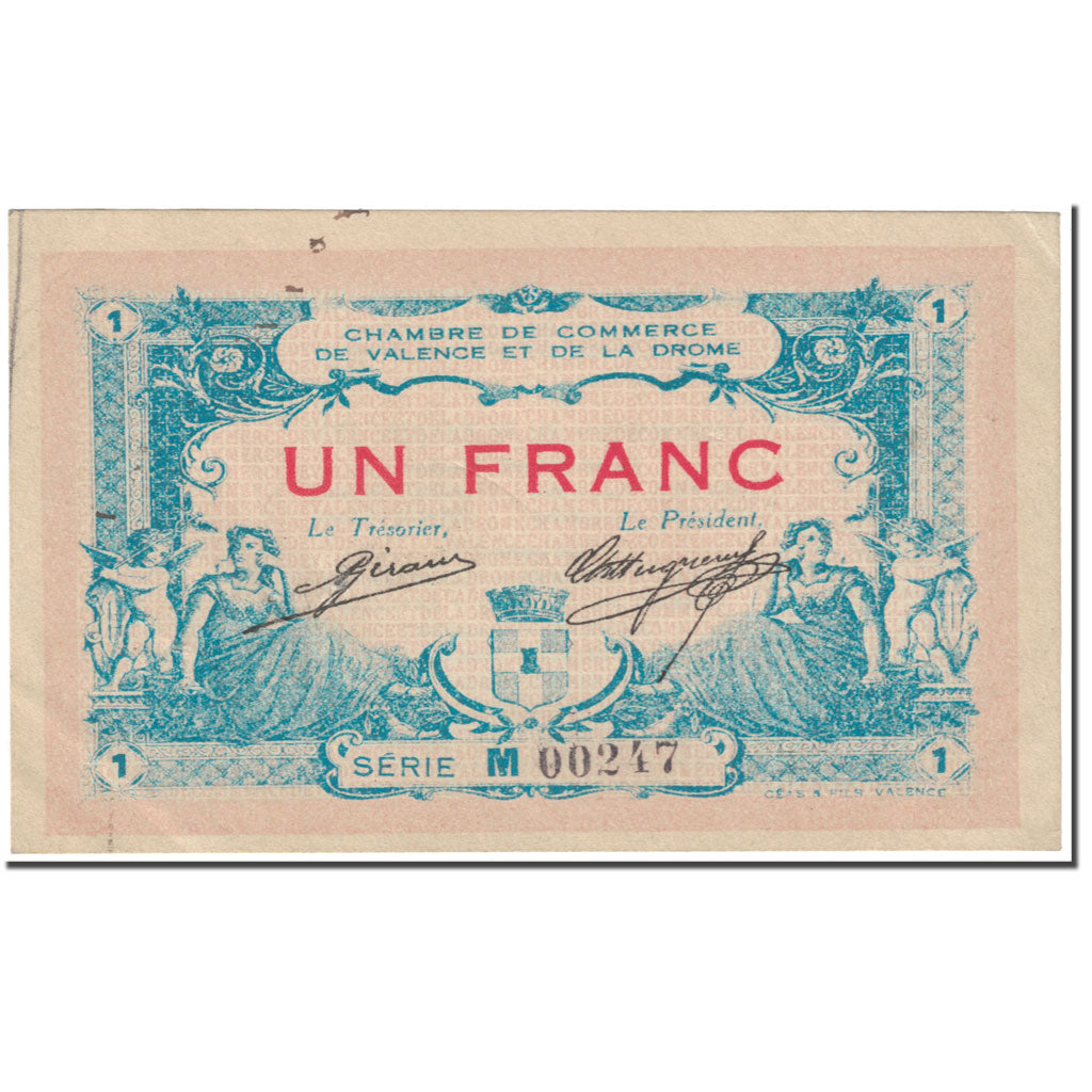 France, Valence, 1 Franc, 1915, EF(40-45), Pirot:127-7