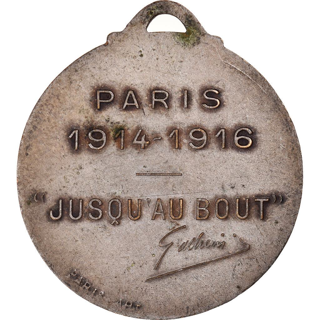 Francia, medalla, Gallieni, History, 1916, Aug.Maillard, MBC, Bronce plateado