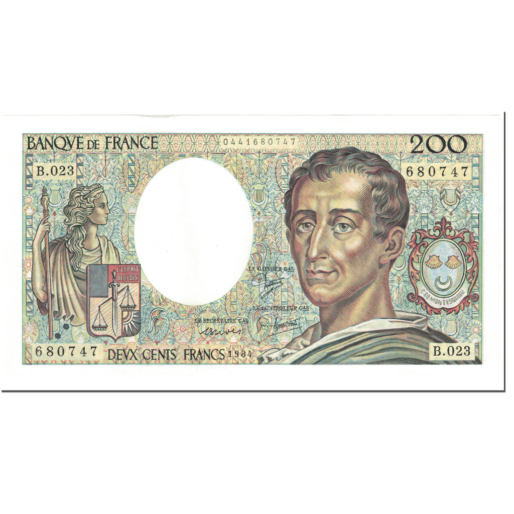 Francja, 200 Francs, Montesquieu, 1984, Undated (1984), UNC(65-70)