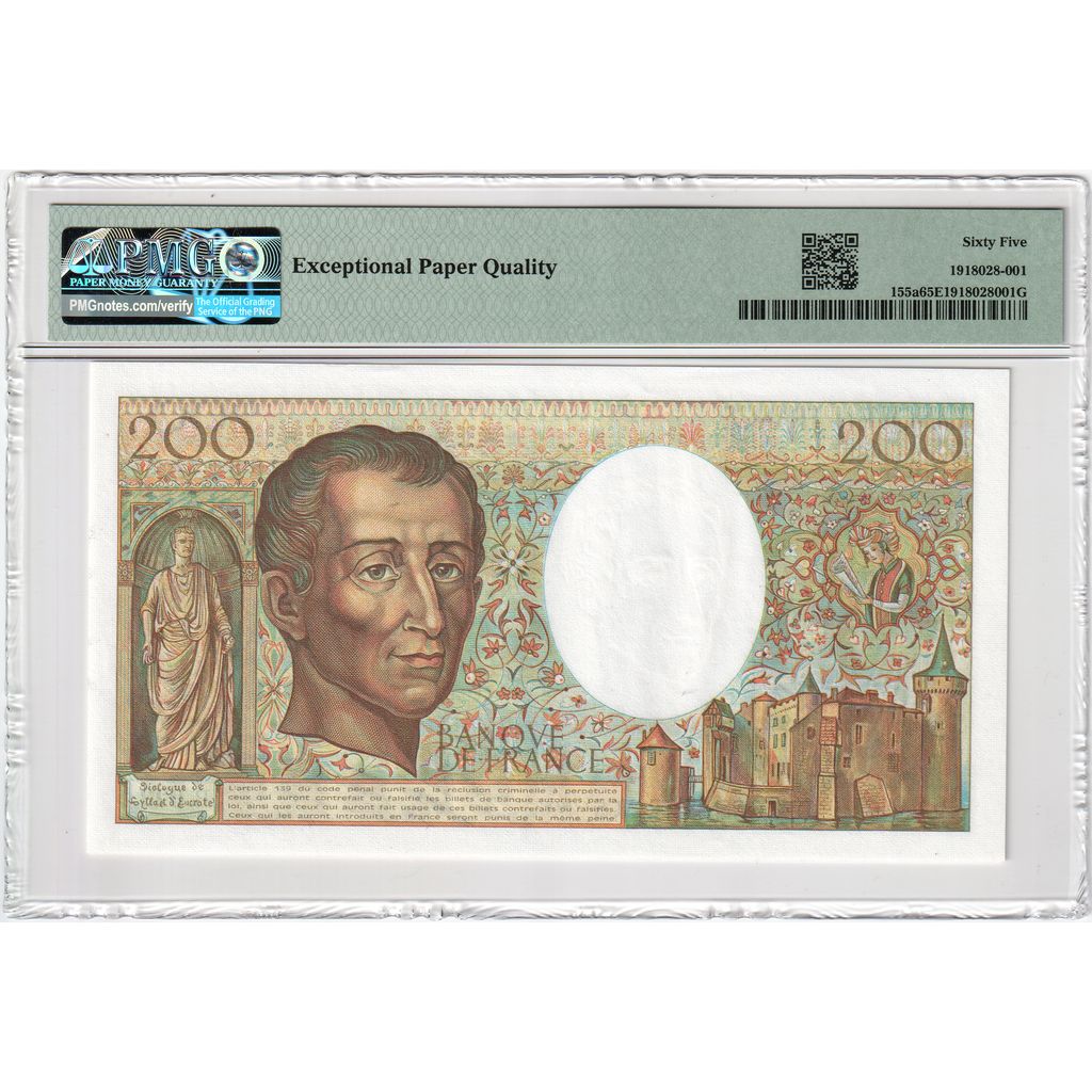France, 200 Francs, Montesquieu, 1984, Undated (1984), UNC(65-70), Fayette:70.4