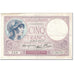 France, 5 Francs, Violet, 1940, 1940-11-28, EF(40-45), Fayette:4.15, KM:83