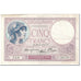 Francja, 5 Francs, Violet, 1940, 1940-11-28, EF(40-45), Fayette:4.15, KM:83