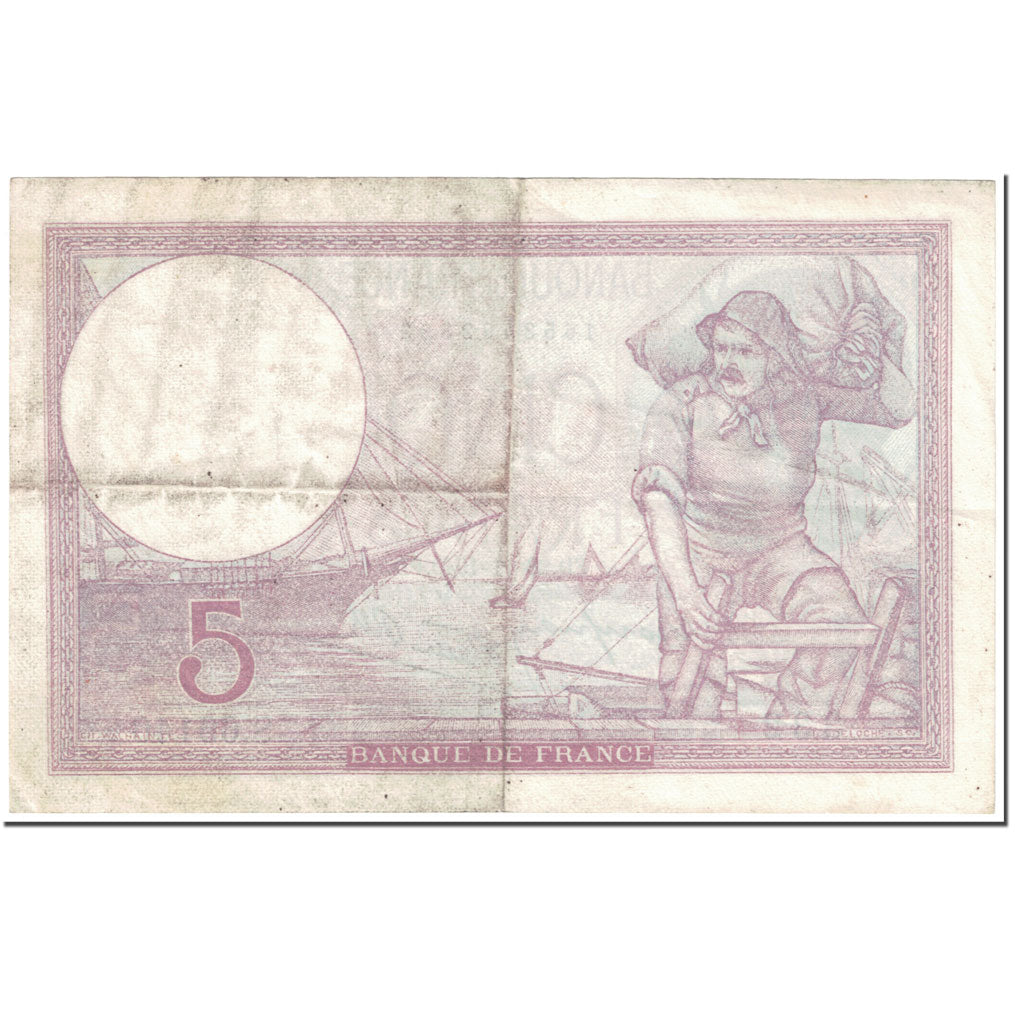 Frankreich, 5 Francs, Violet, 1940, 1940-11-28, SS, Fayette:4.15, KM:83