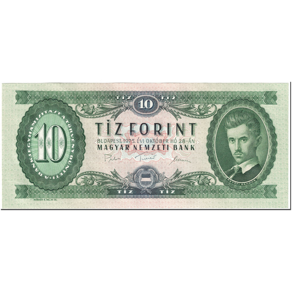 Biljet, Hongarije, 10 Forint, 1975, 1975-10-28, KM:168e, NIEUW
