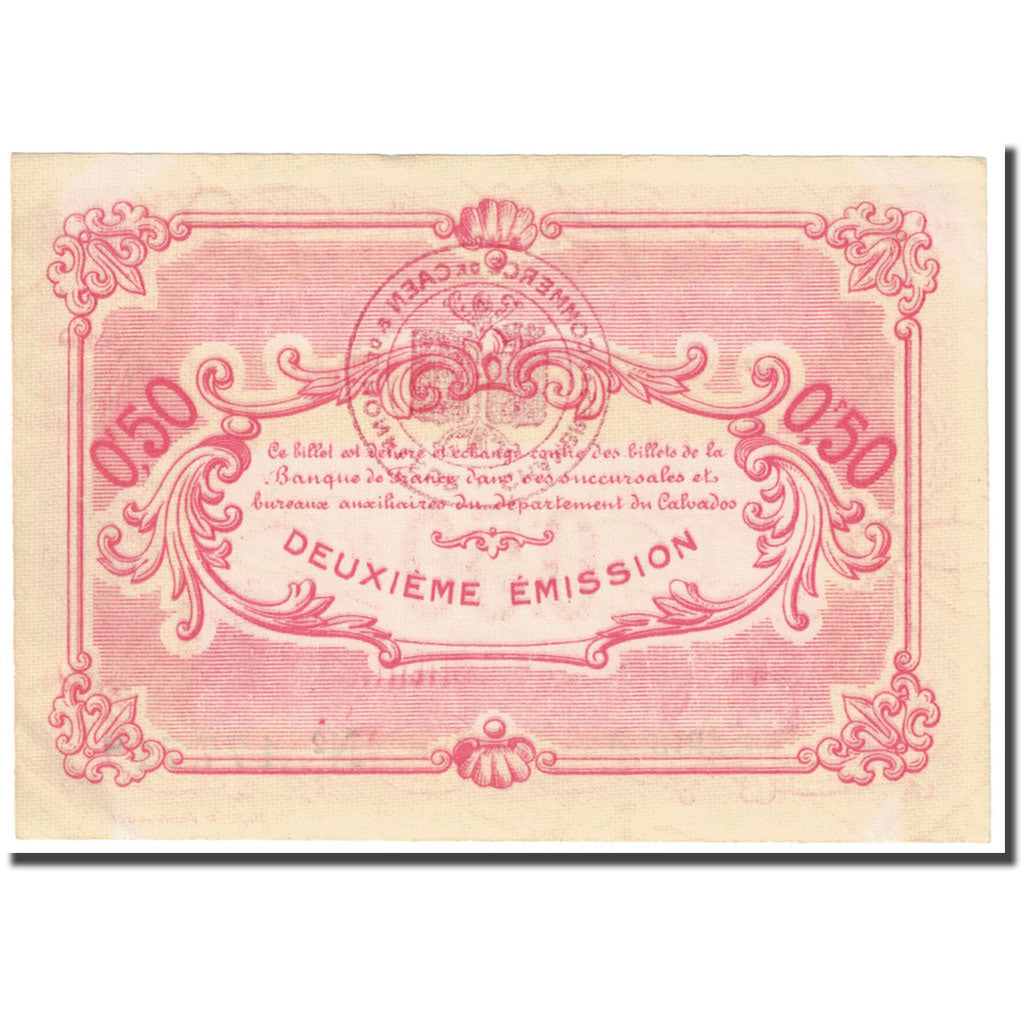 França, Caen et Honfleur, 50 Centimes, 1915-1920, AU(55-58), Pirot:34-12