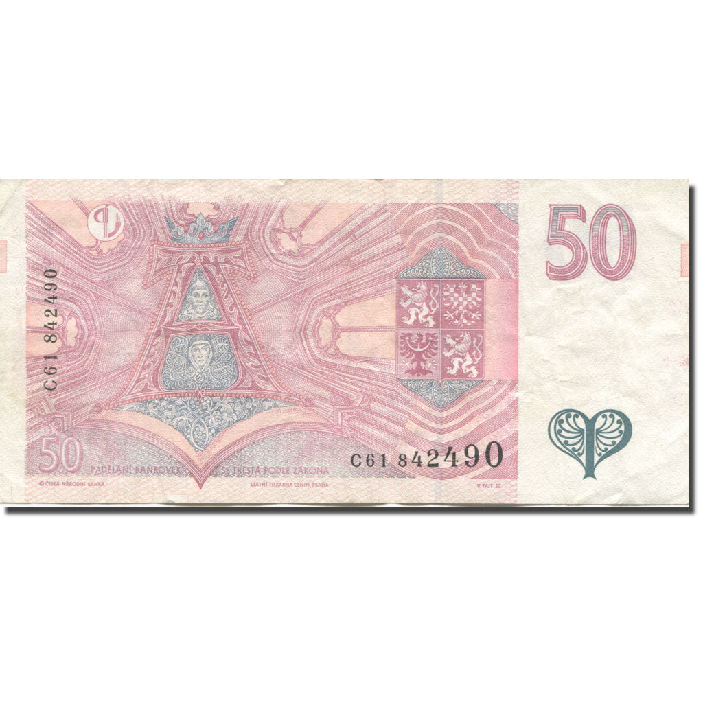 Banknote, Czech Republic, 50 Korun, 1997, Undated (1997), KM:17, VF(30-35)