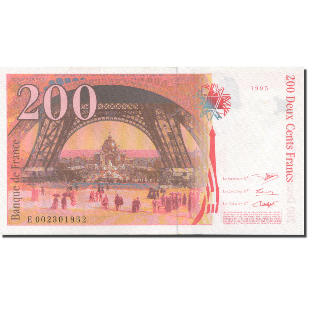 France, 200 Francs, Eiffel, 1995, Undated (1995), NEUF, Fayette:75.1, KM:159a