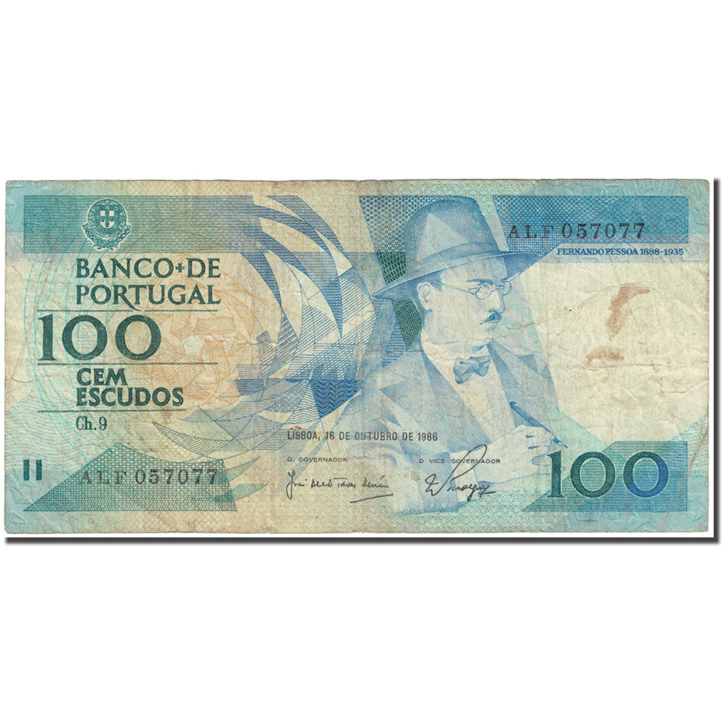 Biljet, Portugal, 100 Escudos, 1986, 1986-10-16, KM:179a, TB